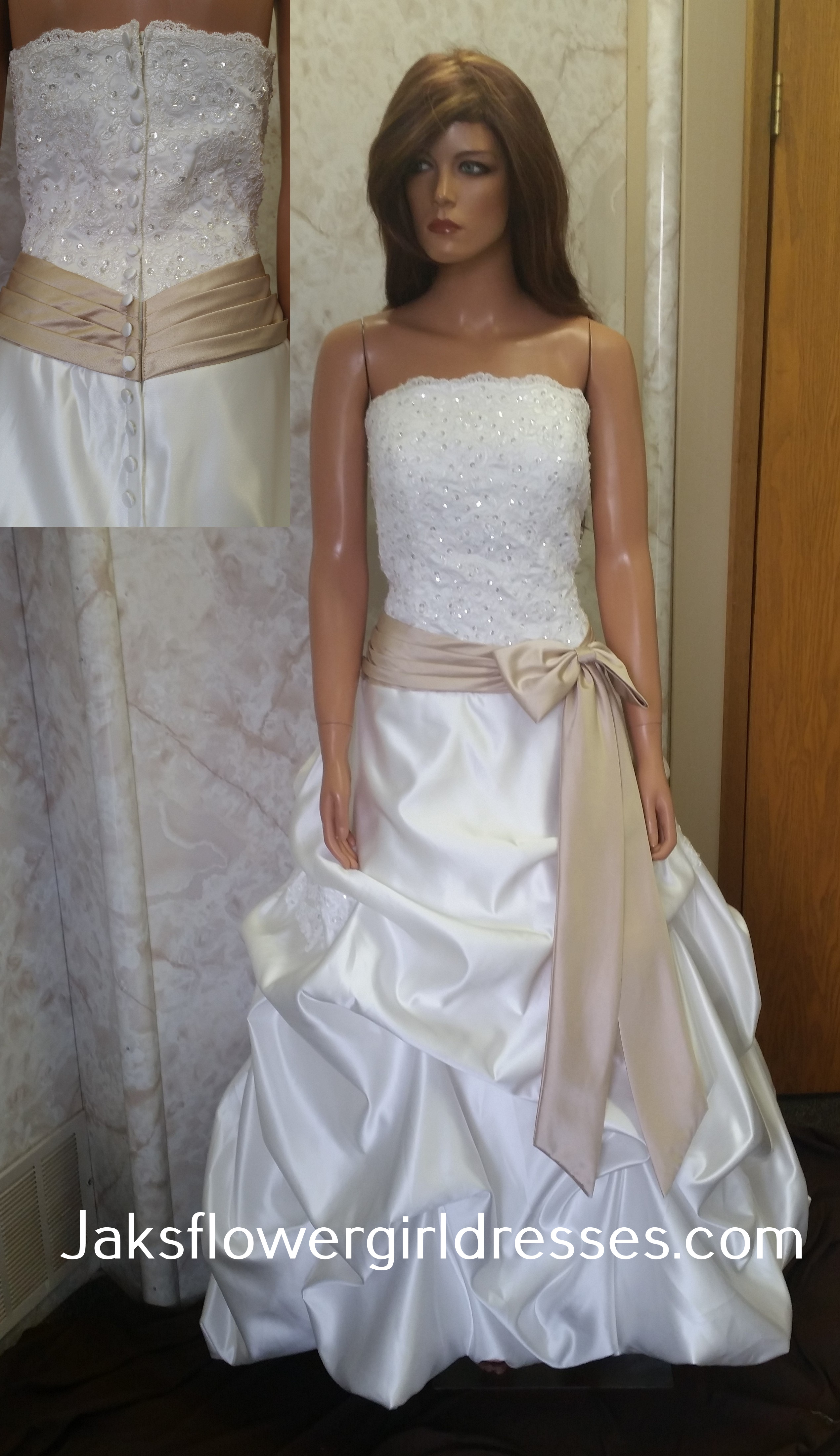 ivory champagne wedding gown