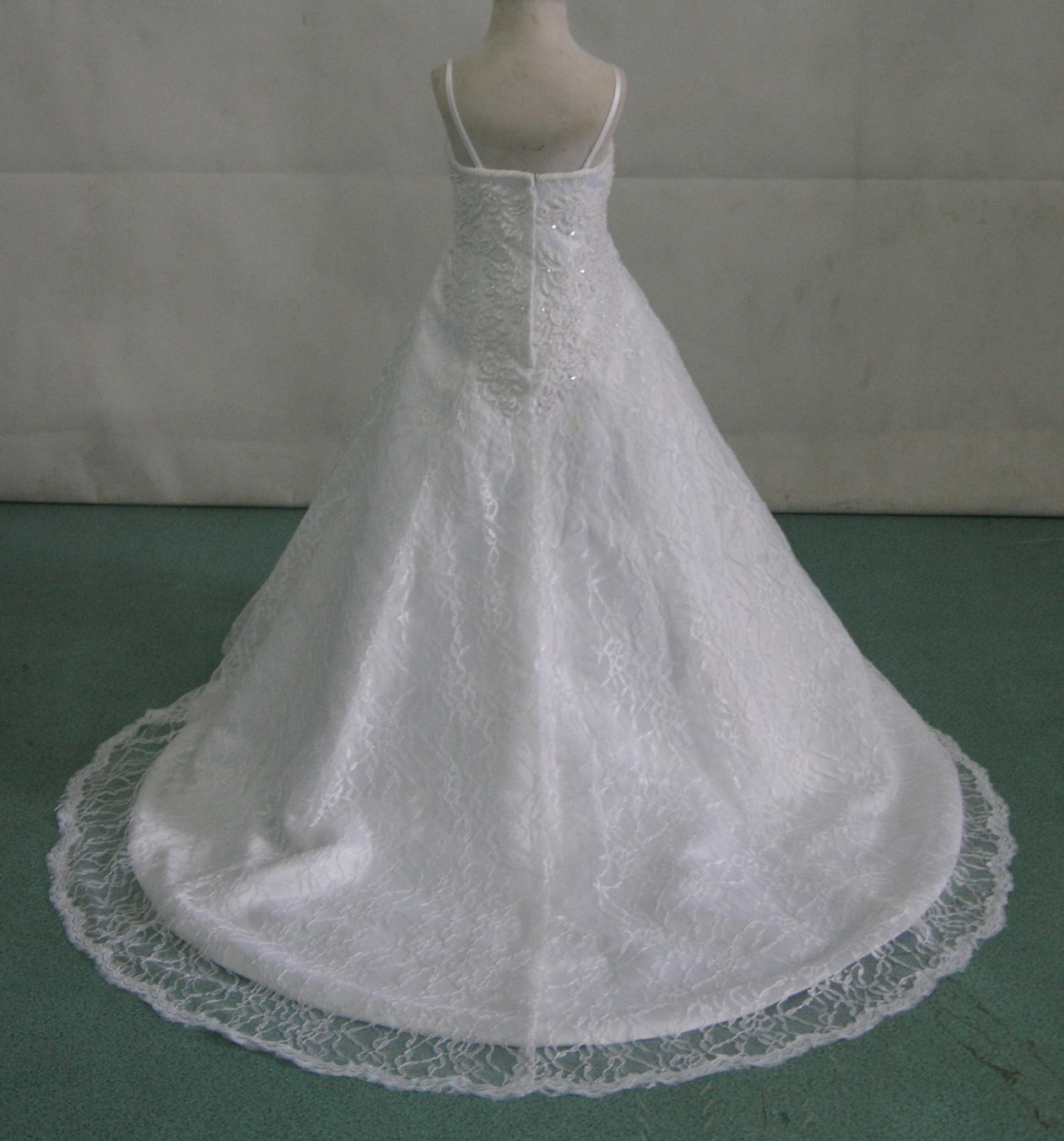 beaded lace miniature bridal gown