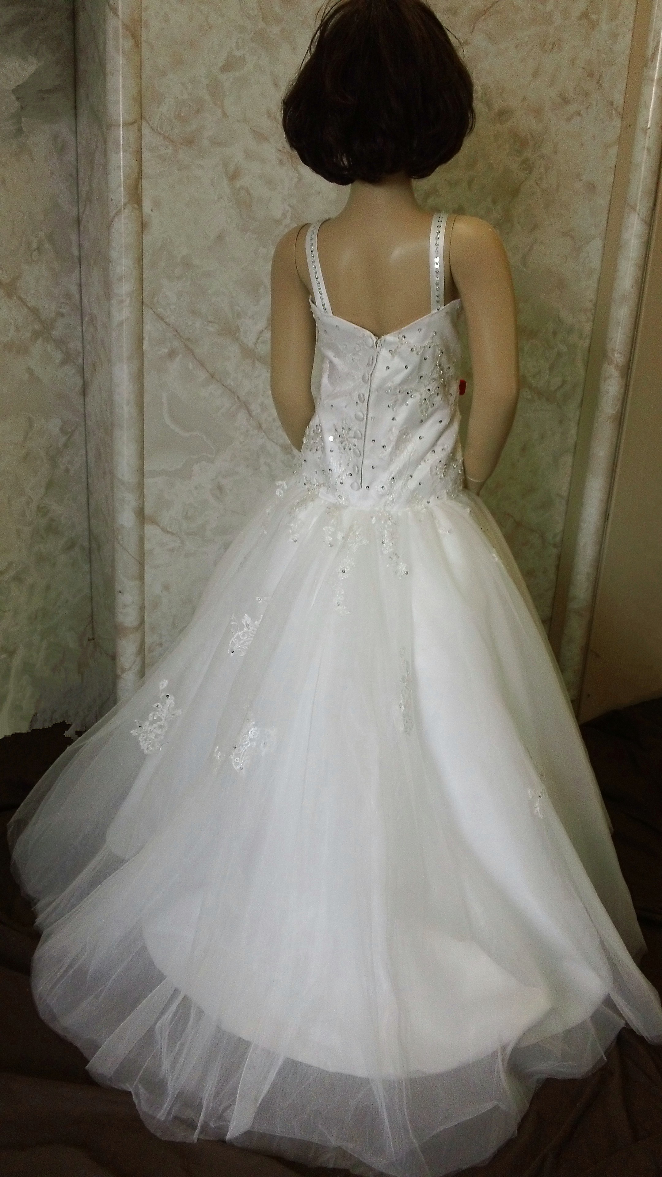 Minature wedding gown with train