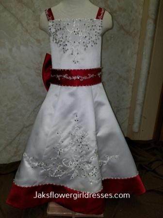 Apple Red Flower Girl Bridesmaid Christmas Dresses