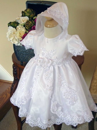 Christening Baptism Dress with Train