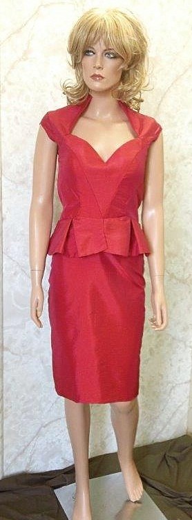 red pageant interview suit