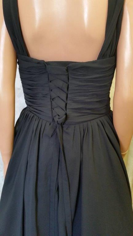 short black bridesmaid dresses with corset back