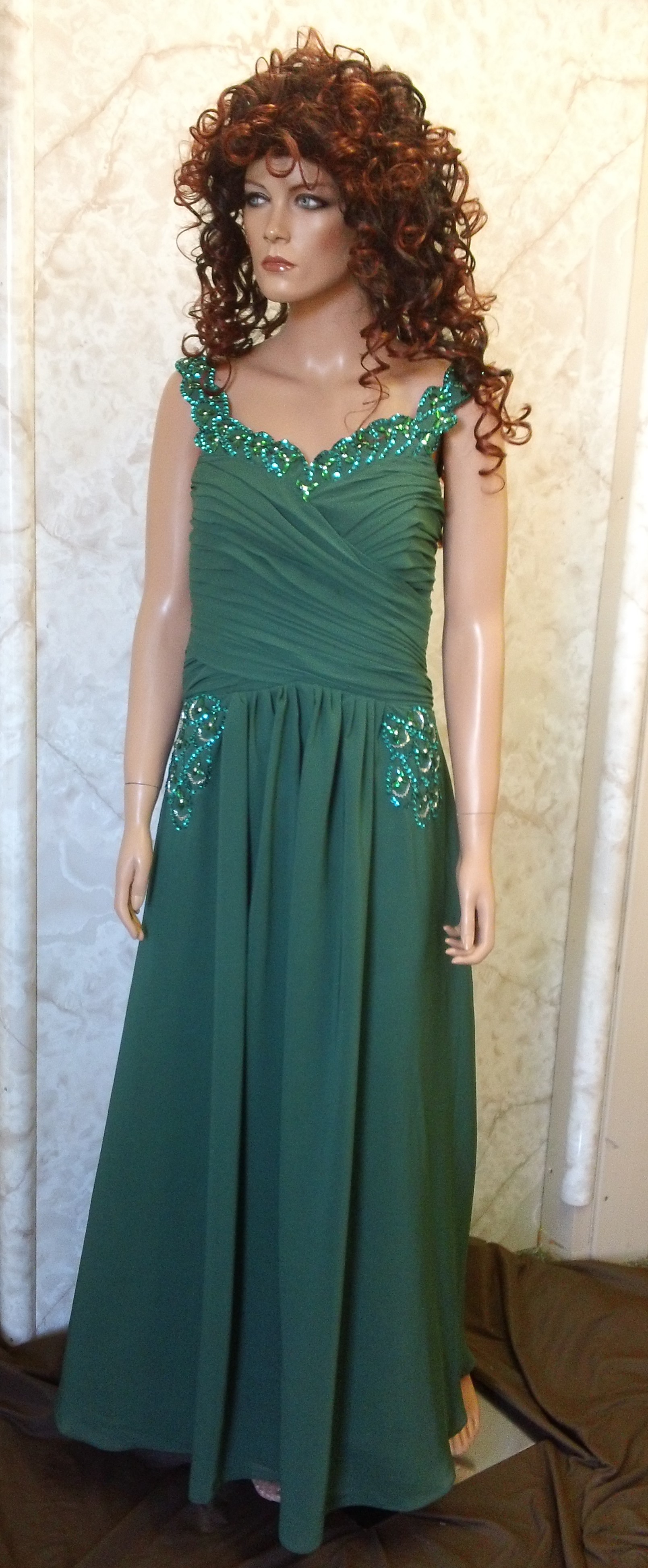Hunter green bridesmaid dress
