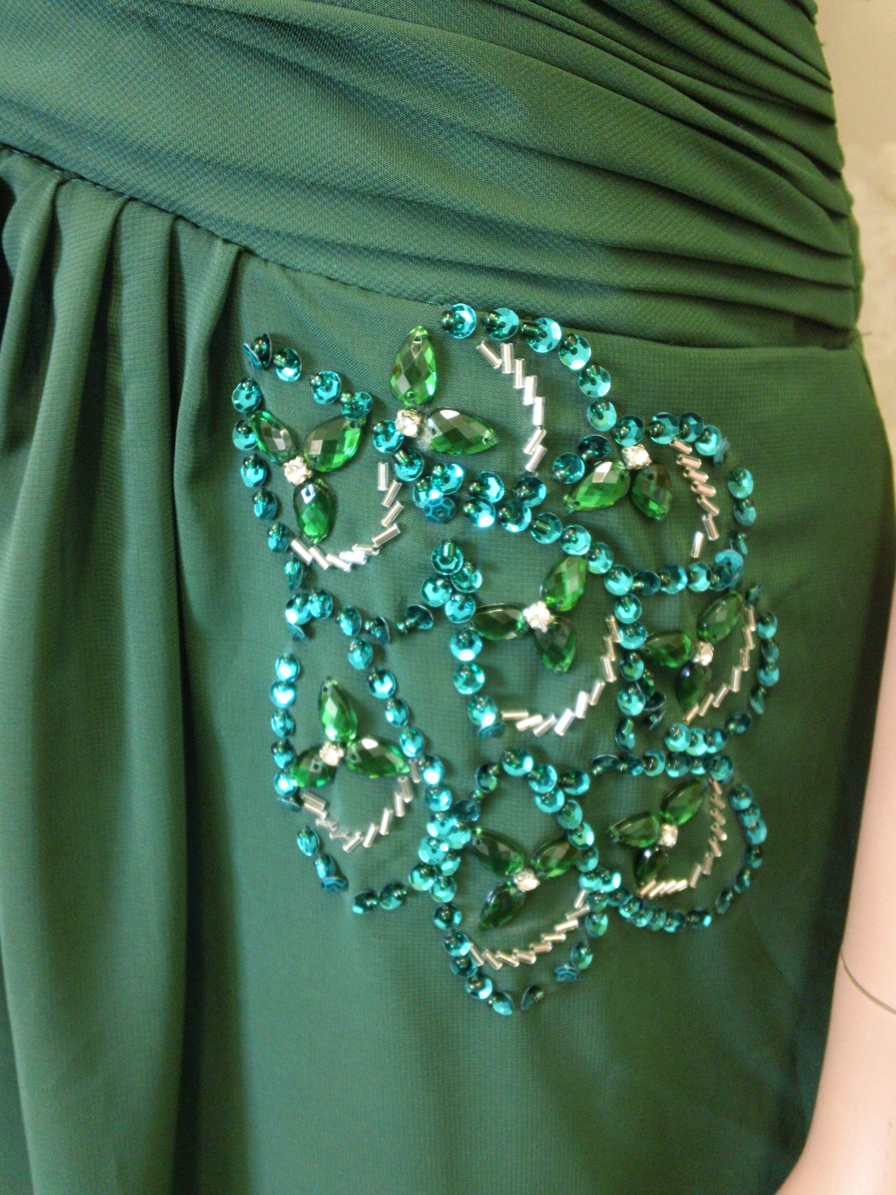 Hunter green bridesmaid dress