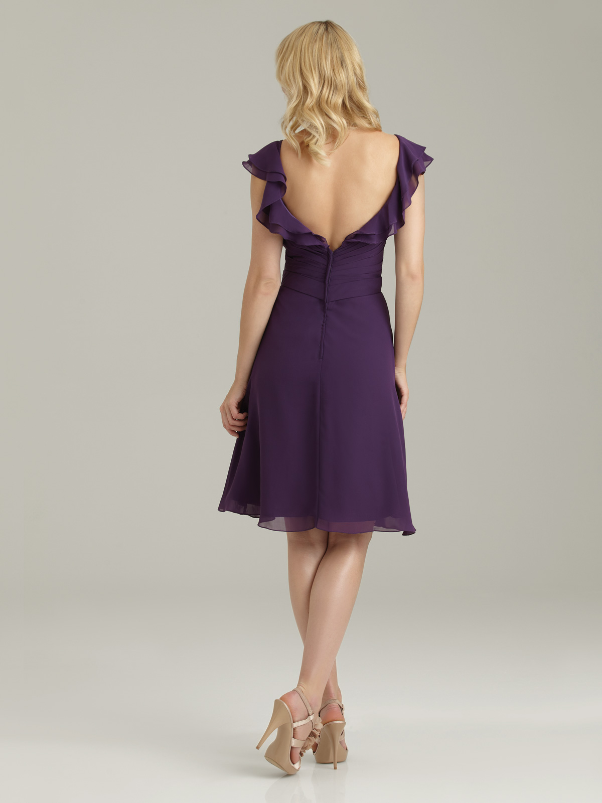 short purple bridesmaid dress 