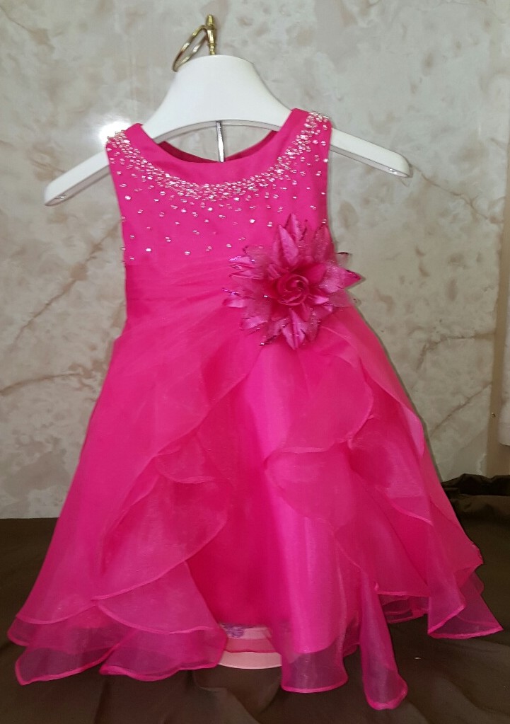 pink infant flower girl dress