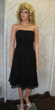 short black chiffon bridesmaid dress