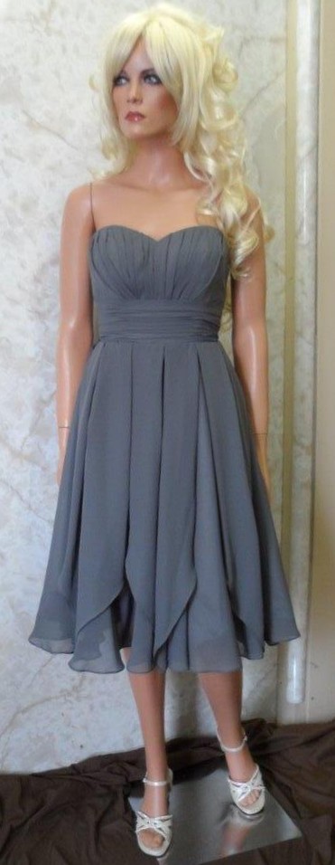 charcoal gray bridesmaid dress