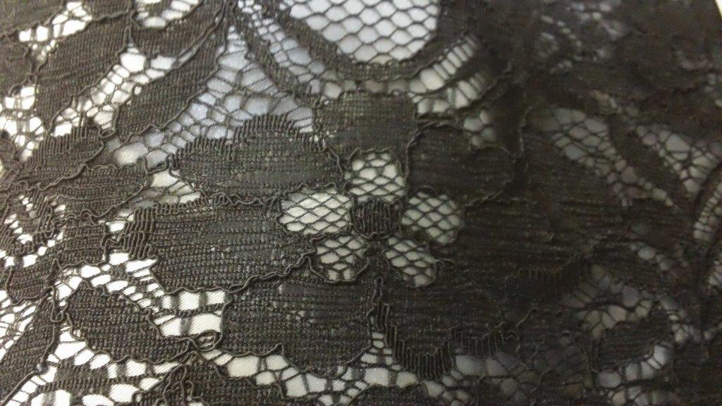 Black lace bridesmaid dresses.