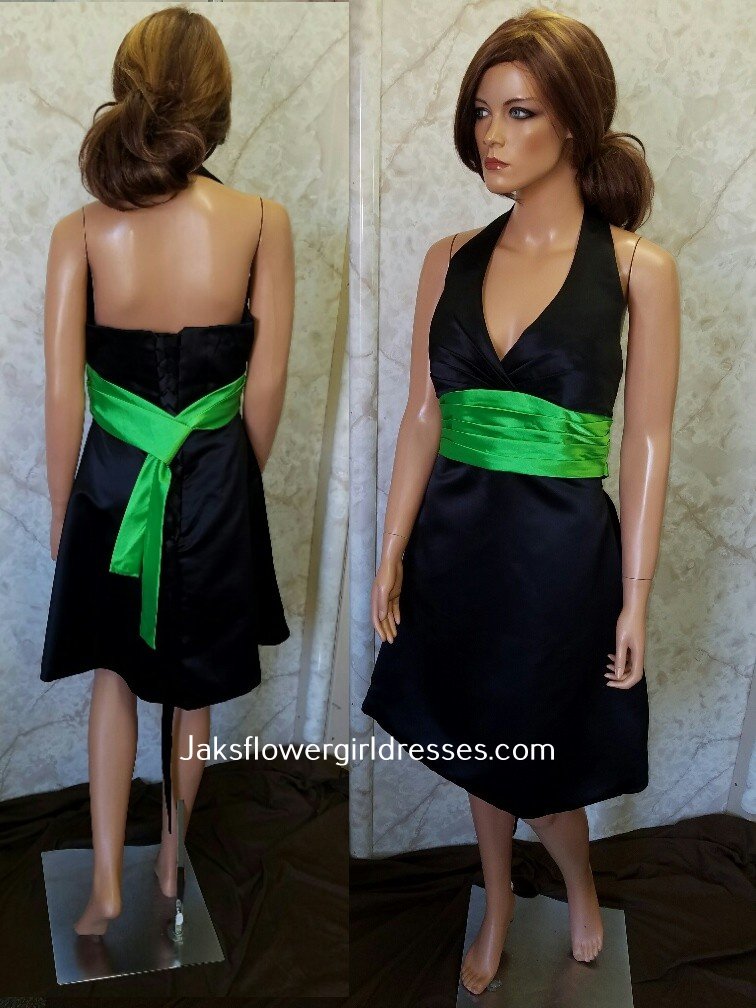 black and lime green dresses