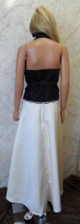 Black bodice with Light Champagne long skirt