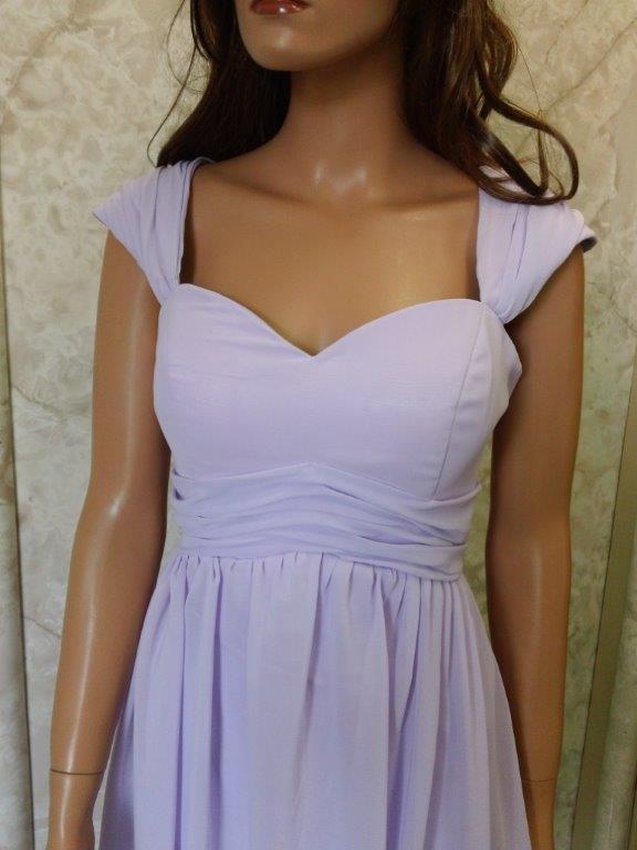 short sweetheart chiffon lilac bridesmaid dress
