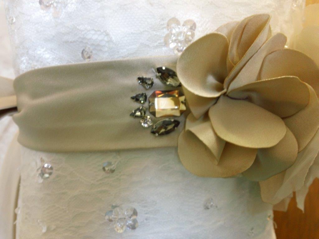 jeweled champagne flower sash
