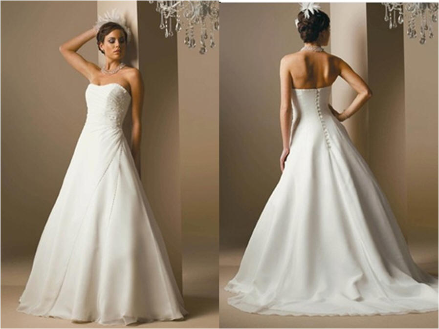 bridal dress with button loop closure