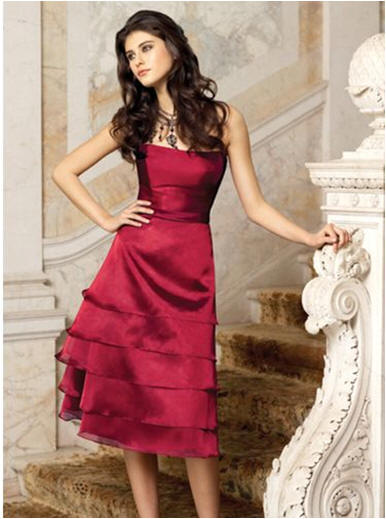burgundy tiered dress