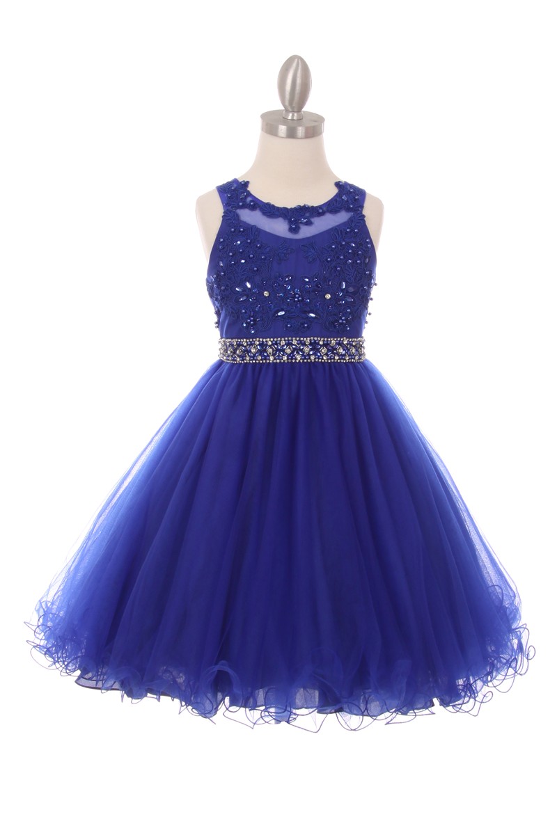 blue Big Girls Party Dresses