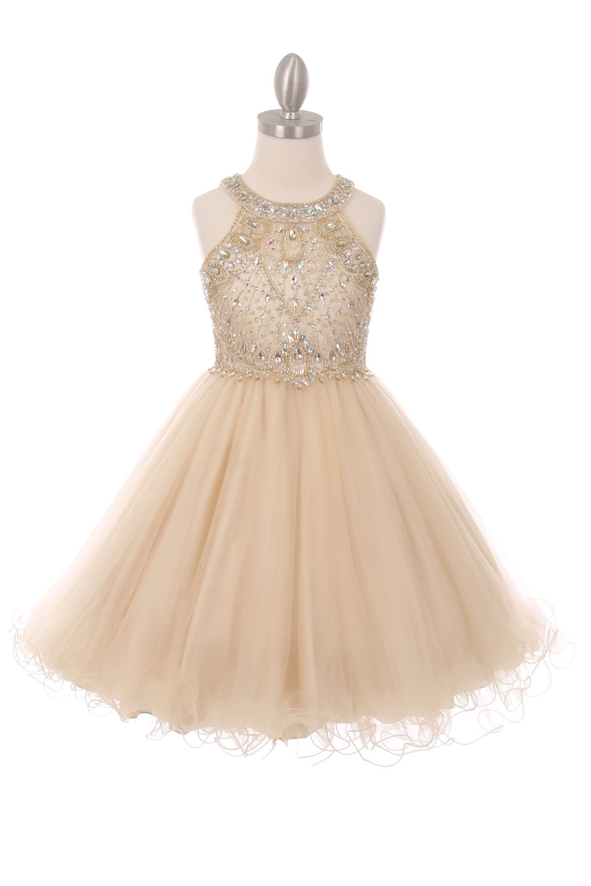 champagne little girl special occasion dresses
