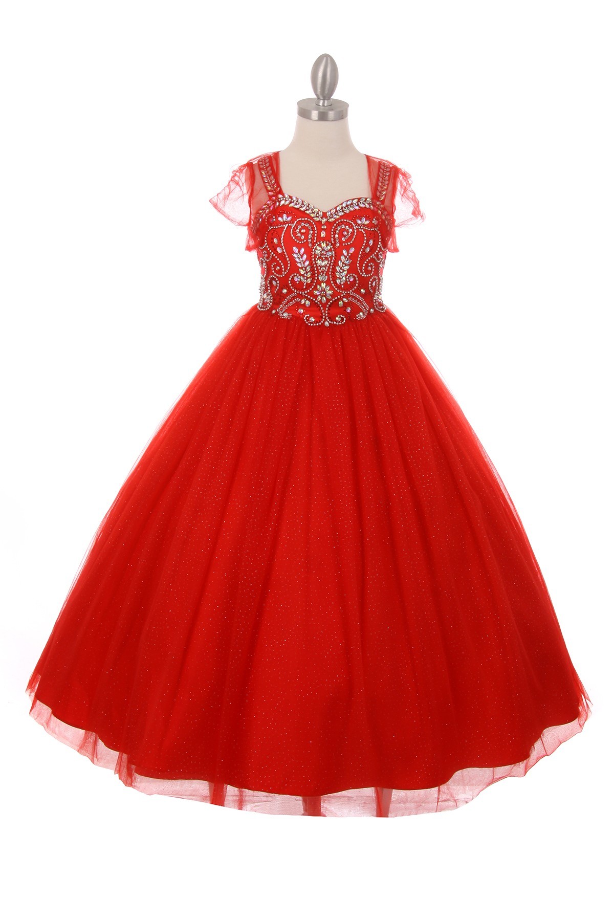 red rhinestone pageant dresses
