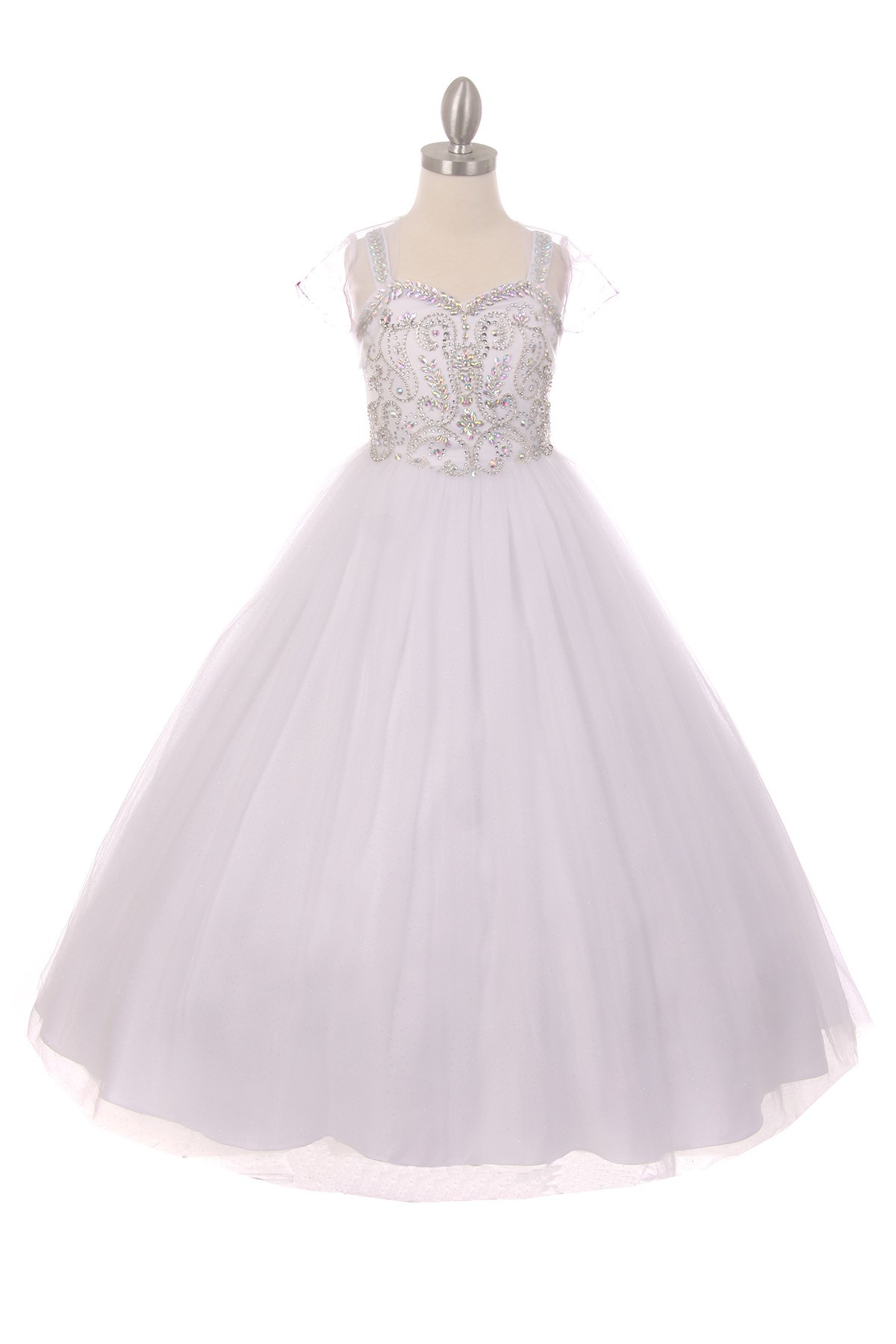 white rhinestone pageant dresses