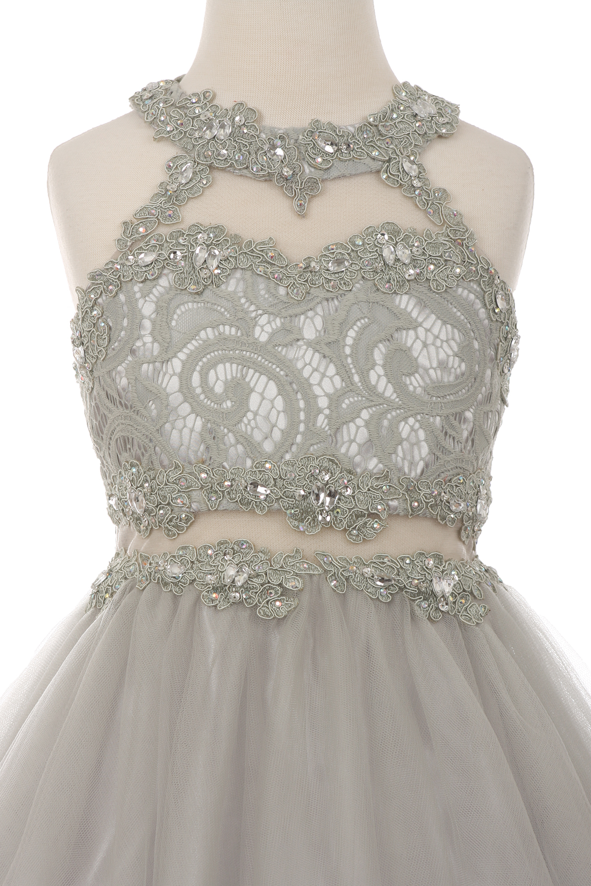 silver pageant dress bodice