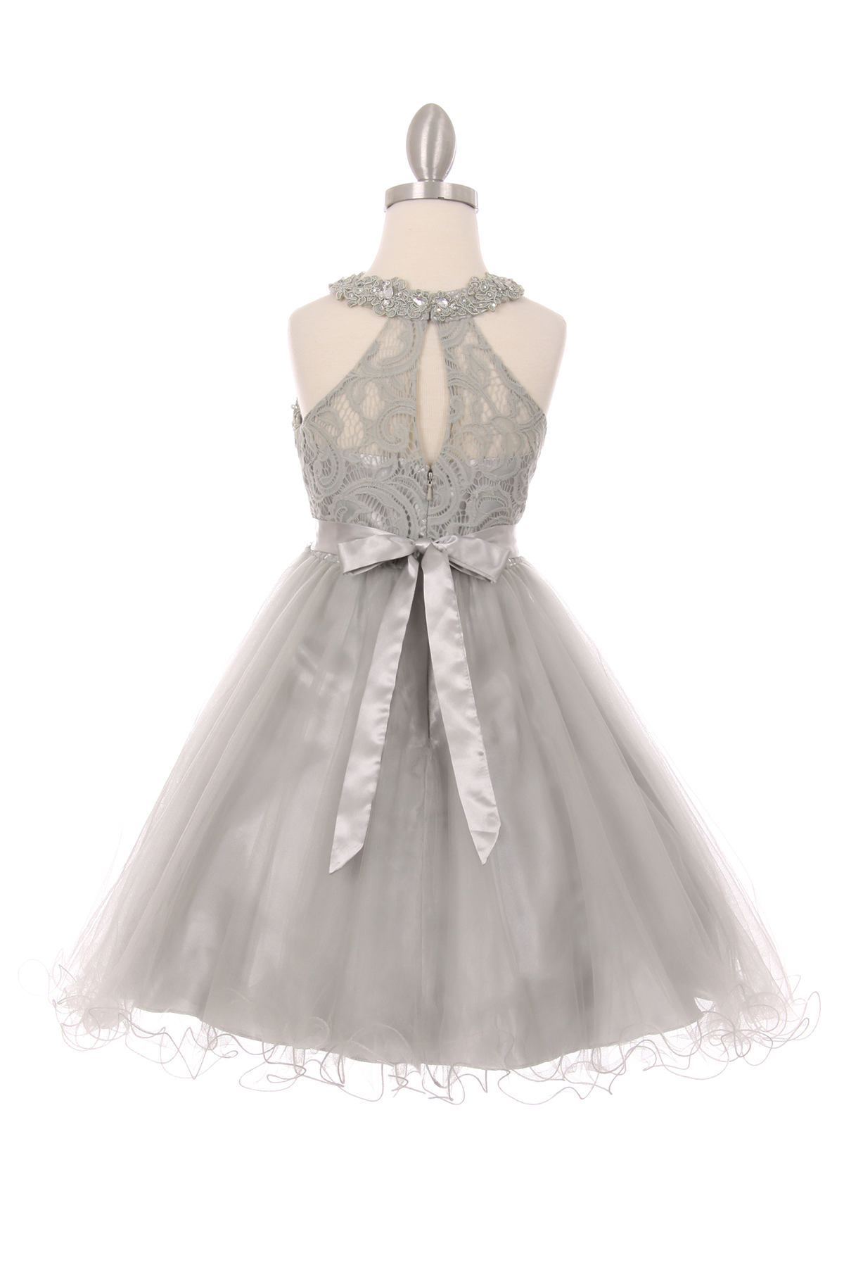 short silver pageant dress