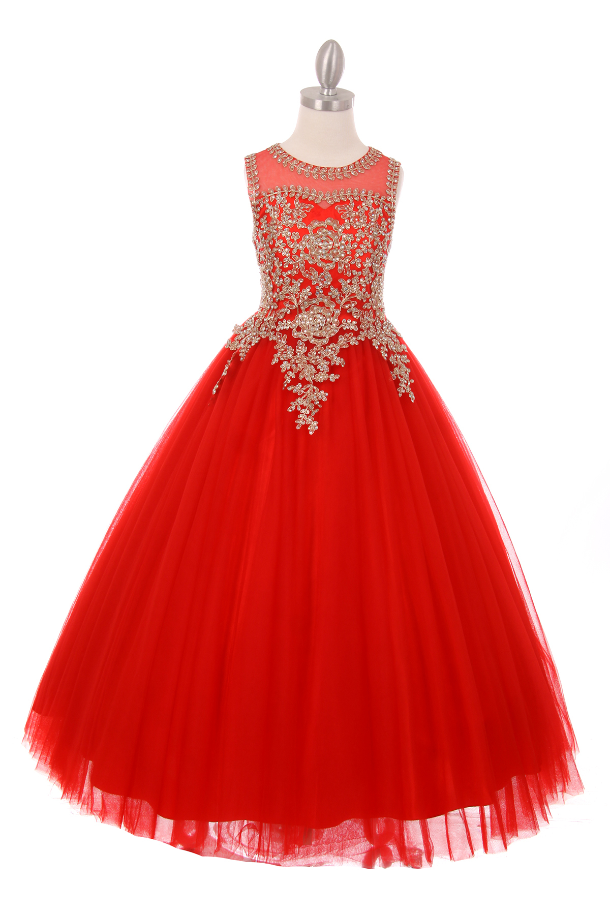 Red Junior Bridesmaid Ball Gowns