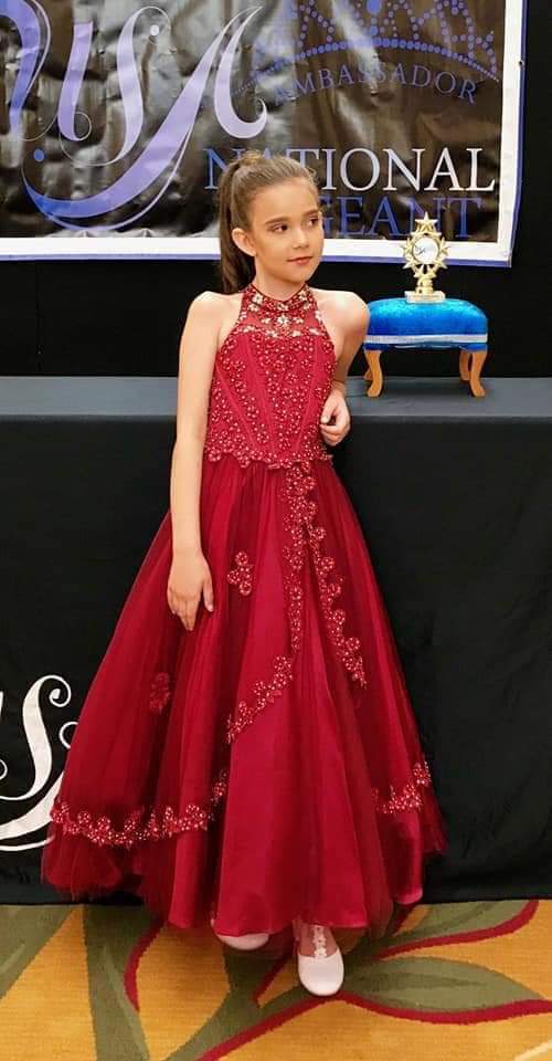 burgundy dress worn at national pageant