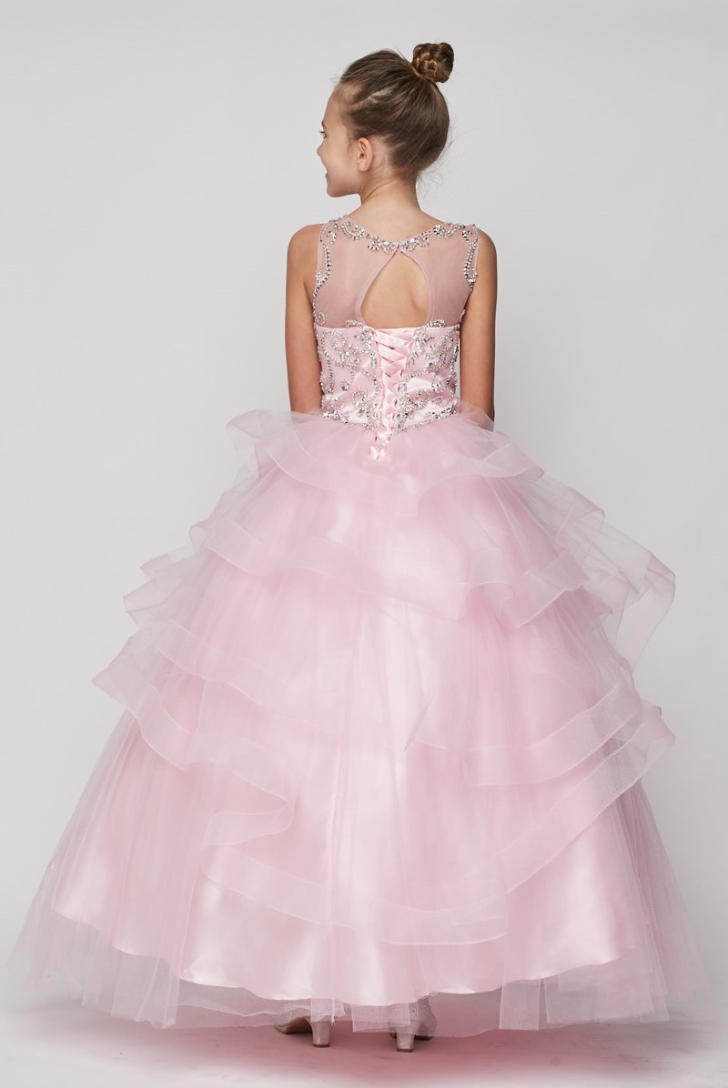 pink girls pageant dress