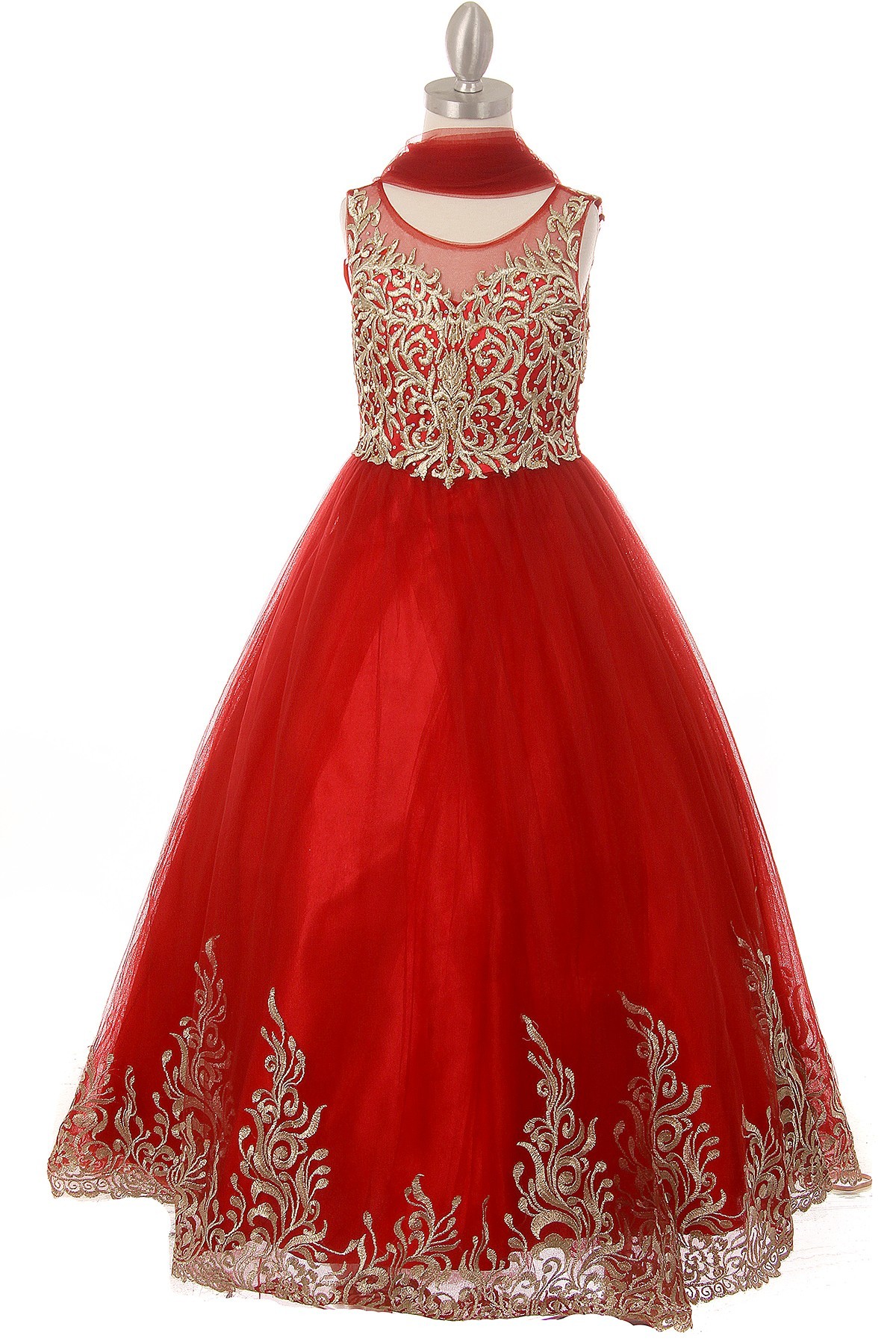 girls formal red dress