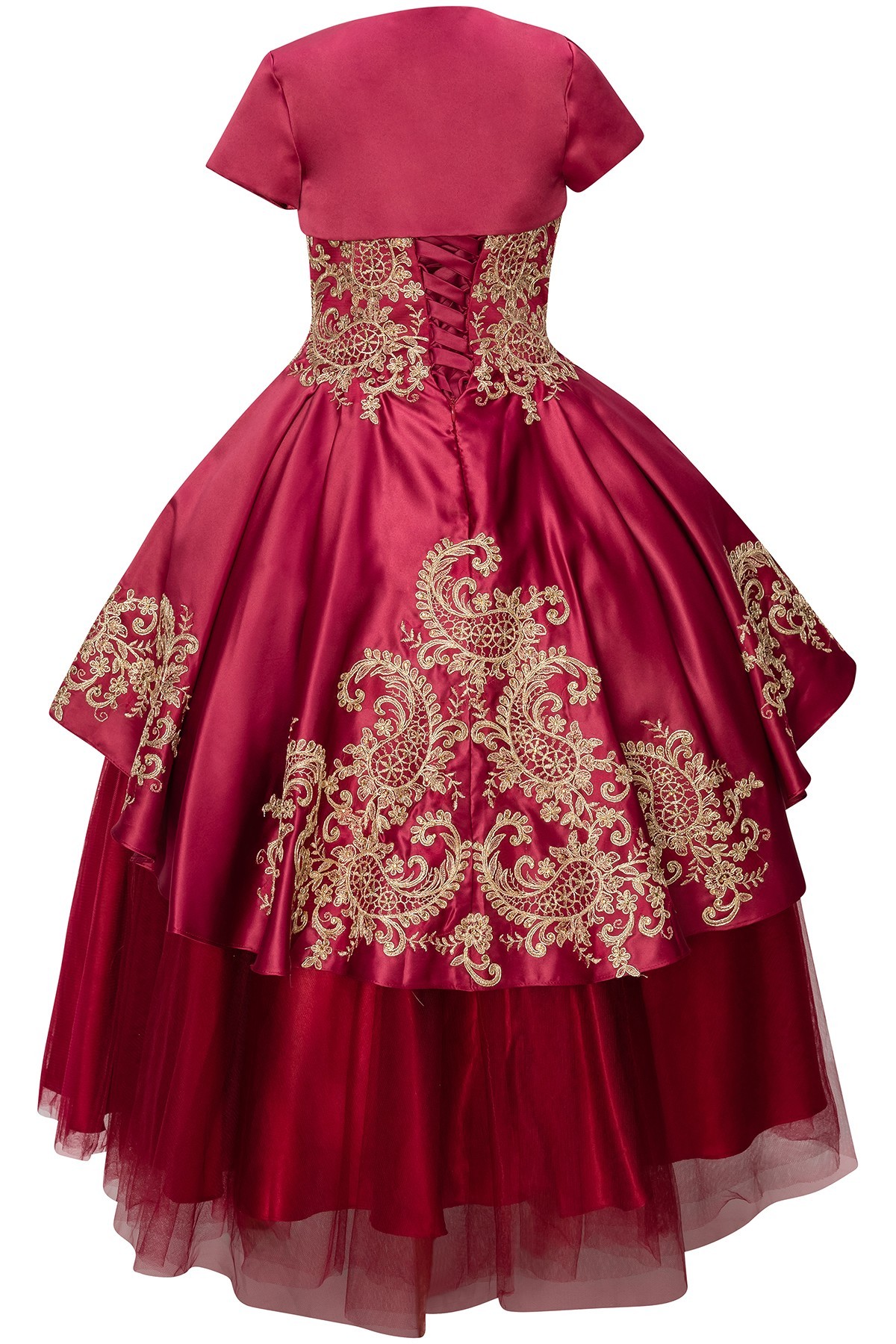 burgundy formal high low dresses