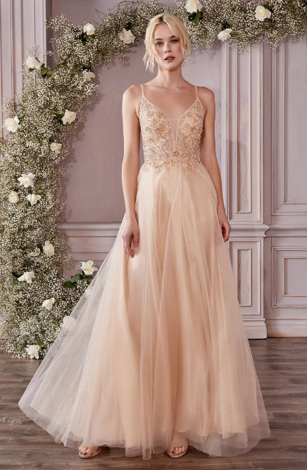 layered tulle dress with muted floral bodice