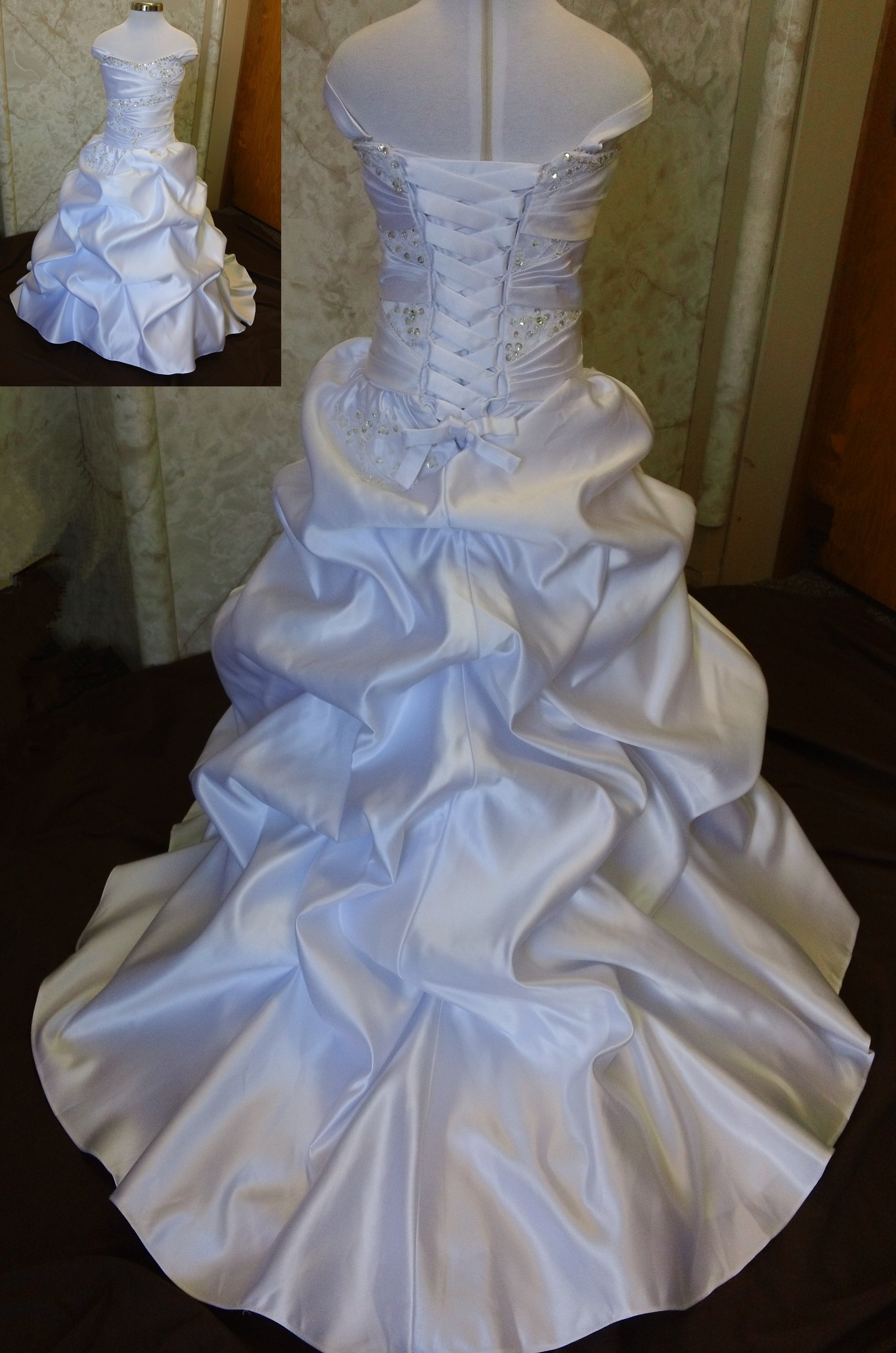 satin miniature bride dresses