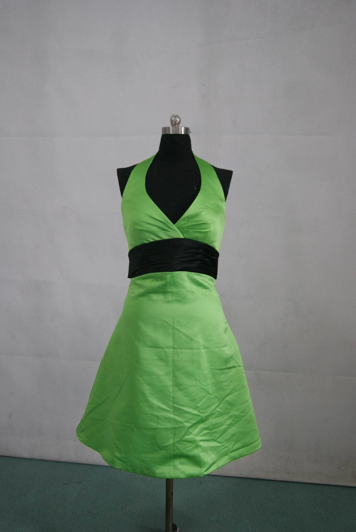 Lime green dress with black sash