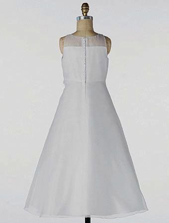 organza communion dress with layered split side skirt