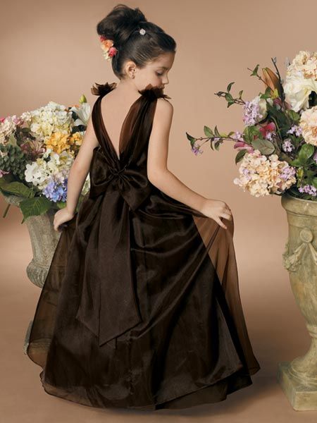 brown flower girl dresses