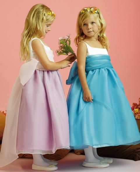 lilac and sky blue flower girl dresses