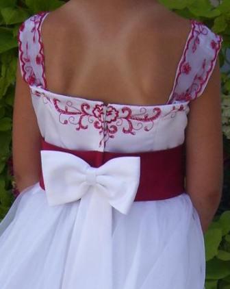 Apple Red and White bridal party gown