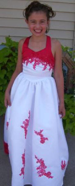 red and white junior bridesmaid dresses