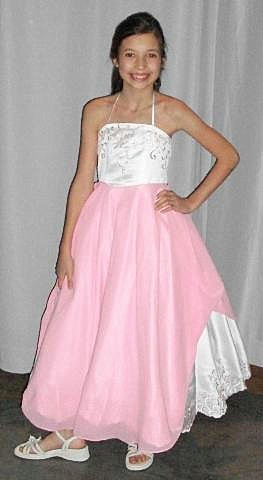 Cheap pink and white girls pageant dress sale