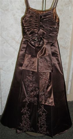chocolate ruched dress