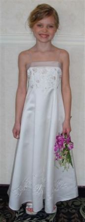 ivory dress with taupe embroidery