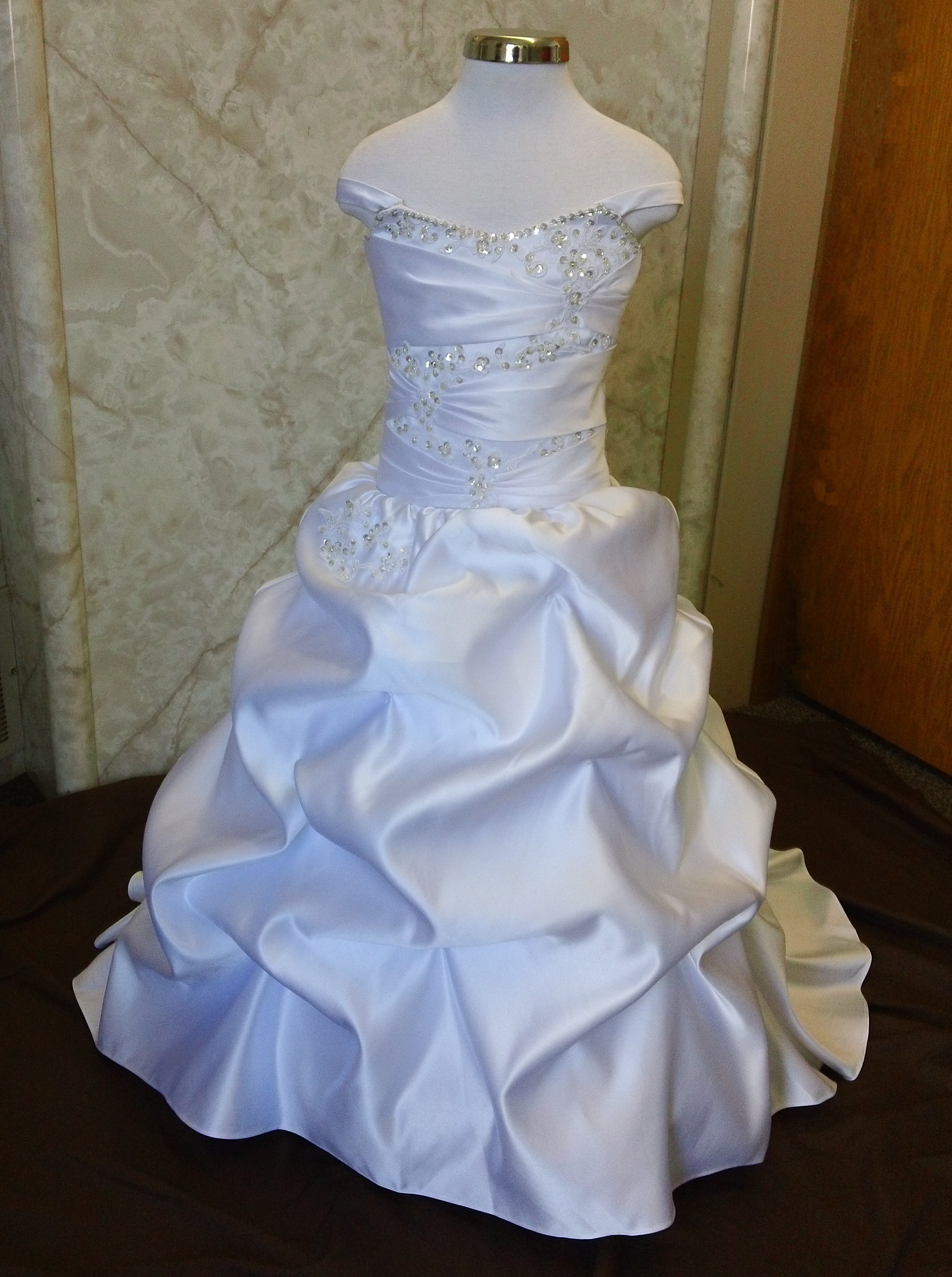 satin miniature bride dresses