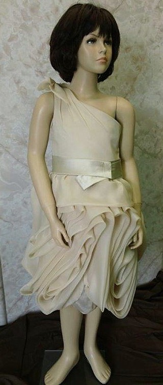 one shoulder bridesmaid dress with flange skirt