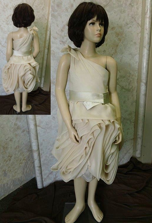 one shoulder bridesmaid dress with flange skirt