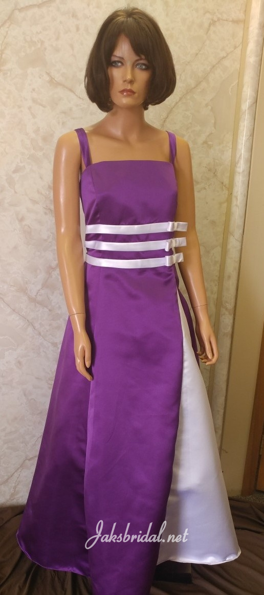 purple and white bridesmaid dress
