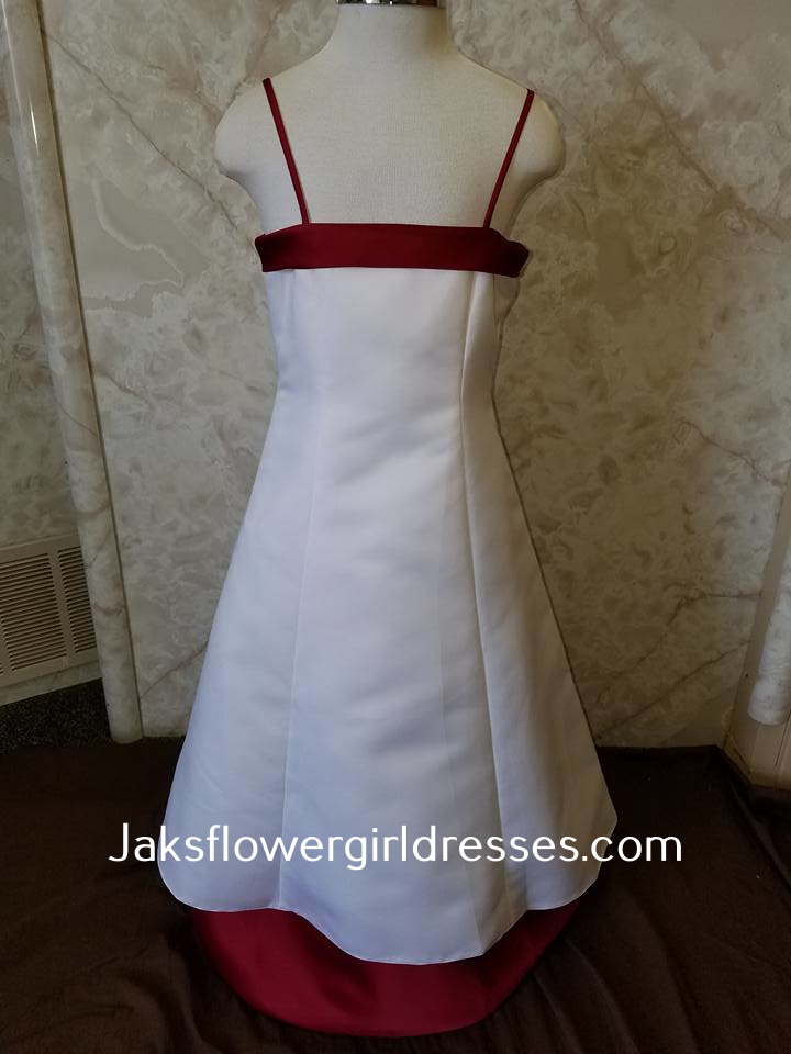 red and white flower girl dress sale