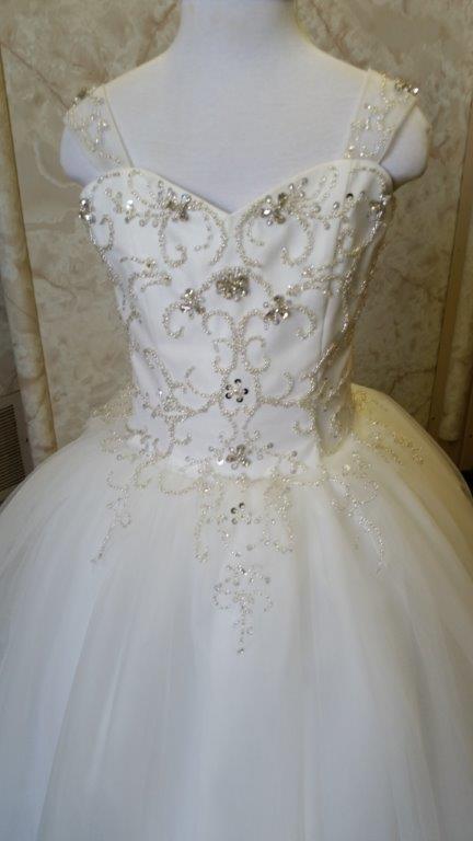 Jr bride dress to match bride with beaded embroidery