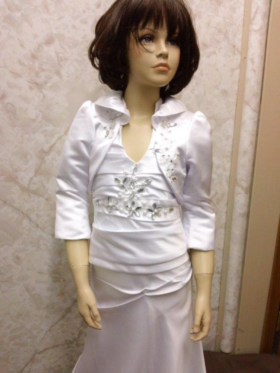 miniature wedding gown with matching jacket