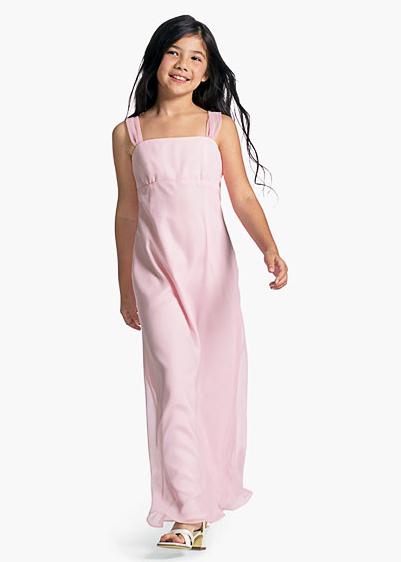 long pink junior bridesmaid dress